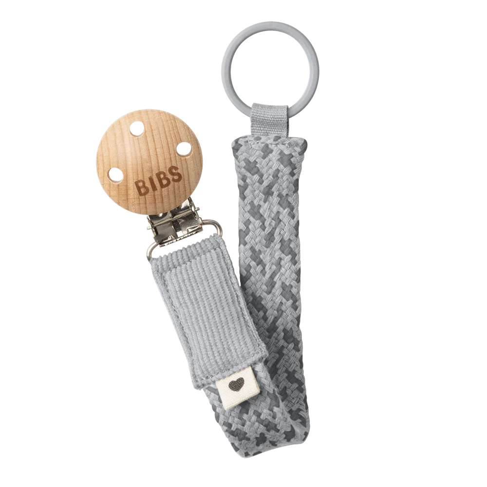 Bibs pacifier or dummy clip cloud iron with wooden base