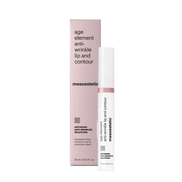 Mesoestetic age element anti-wrinkle lip and contour product on a white background