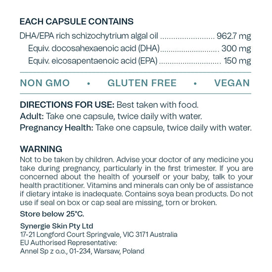 Product label with nutritional information, directions for use, and contact details.