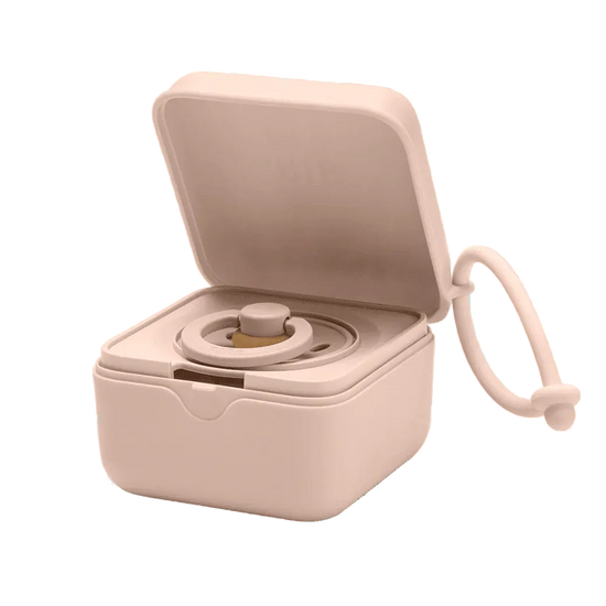 Baby blush dummy box soft strap with sage dummy in it.