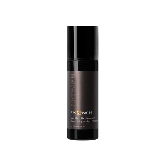 Skincare cleanser bottle labeled 'BioClense' 