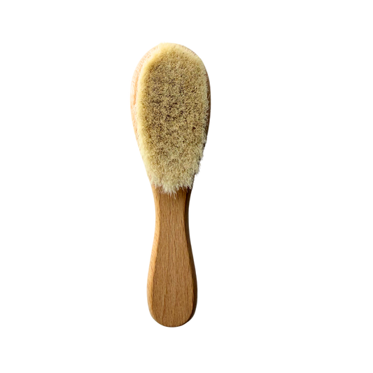Baby Wooden hairbrush with beige  bristles 