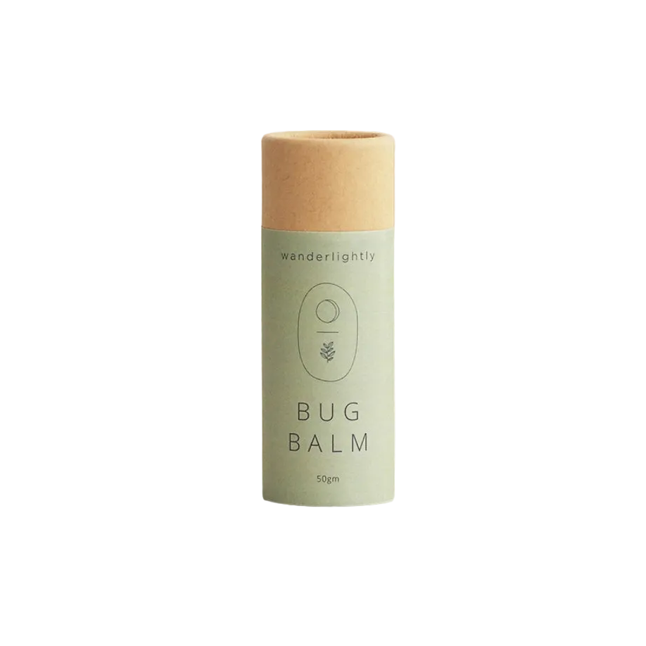 Bug balm container with a cardboard 