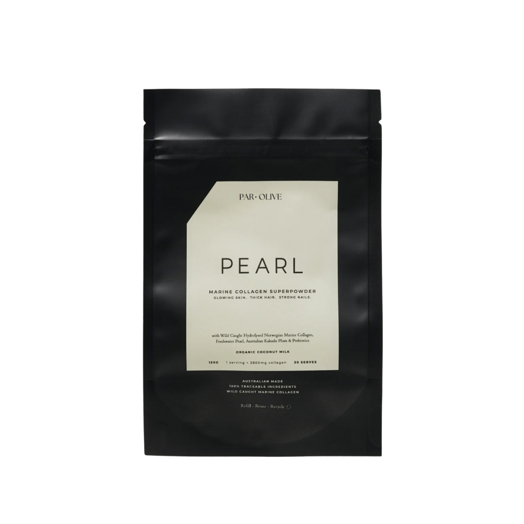 Black package with 'Pearl' text on a white background