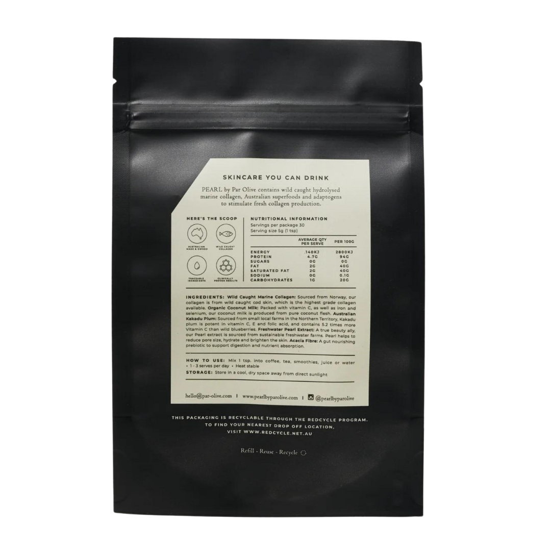 Black coffee packaging with a label on a white background