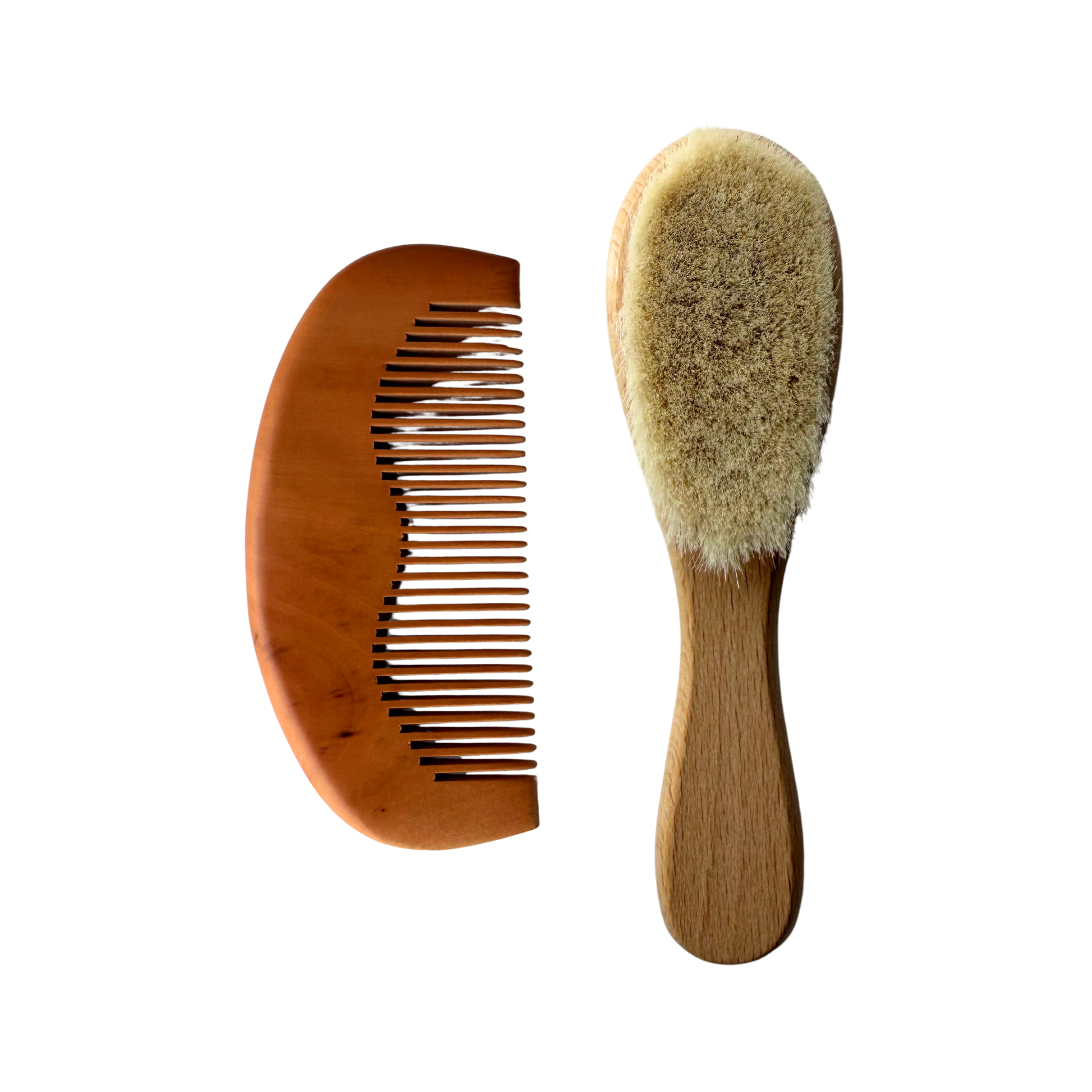 Wooden baby comb and brush 