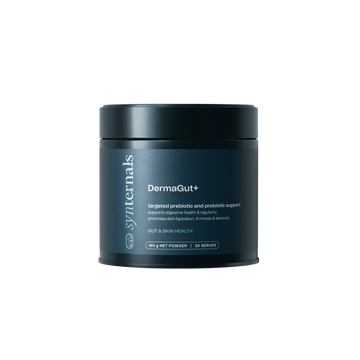Dark blue container of DermaGut+ 