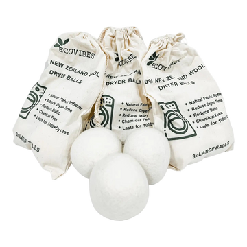 Three bags of EcoVibes dryer balls with three balls
