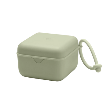 Light green rectangular container with a soft handle 