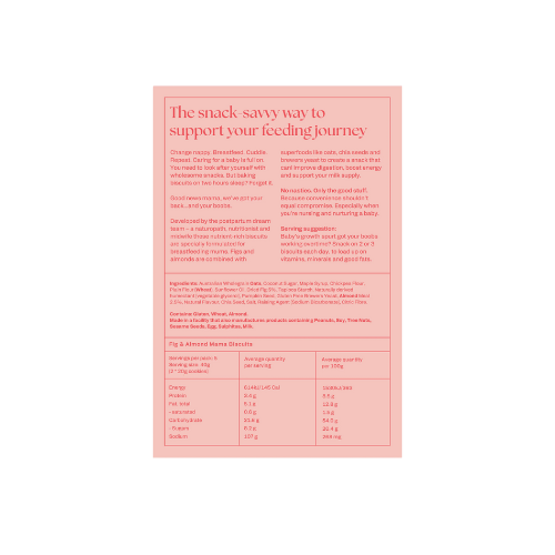 Franjos Mama Biscuits with text and a table on a white background