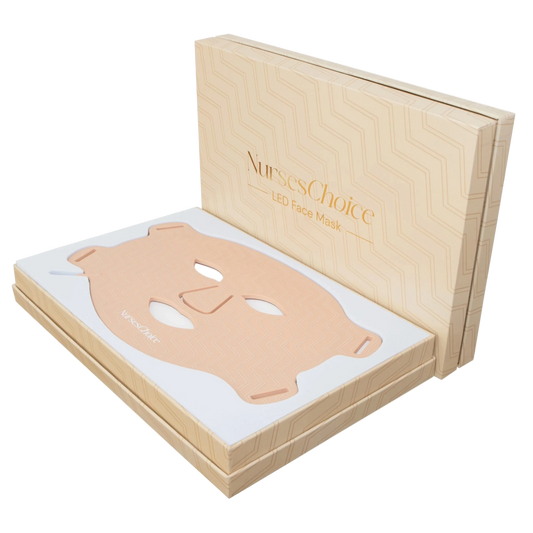 Nurses' Choice LED Face Mask in a cardboard box 