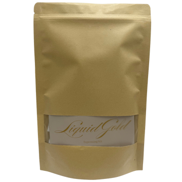 Expressing kit in a brown bag on a white background