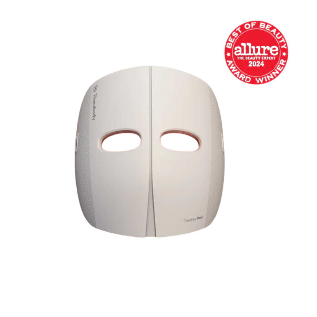 White facial mask with 'Allure' award badge on a white background