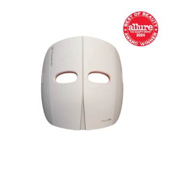 White facial mask with 'Allure' award badge on a white background