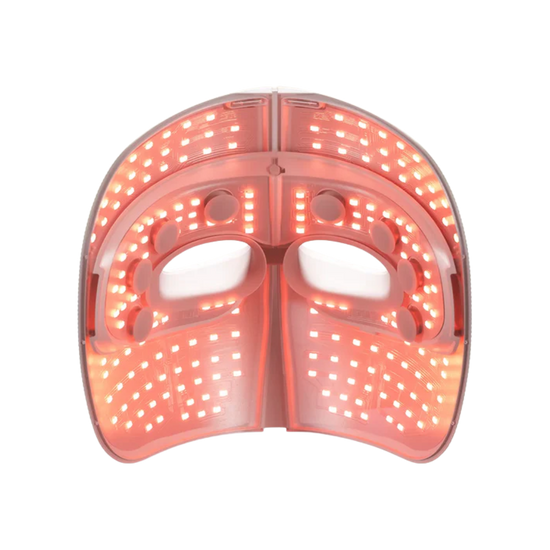 Red light therapy device on a white background