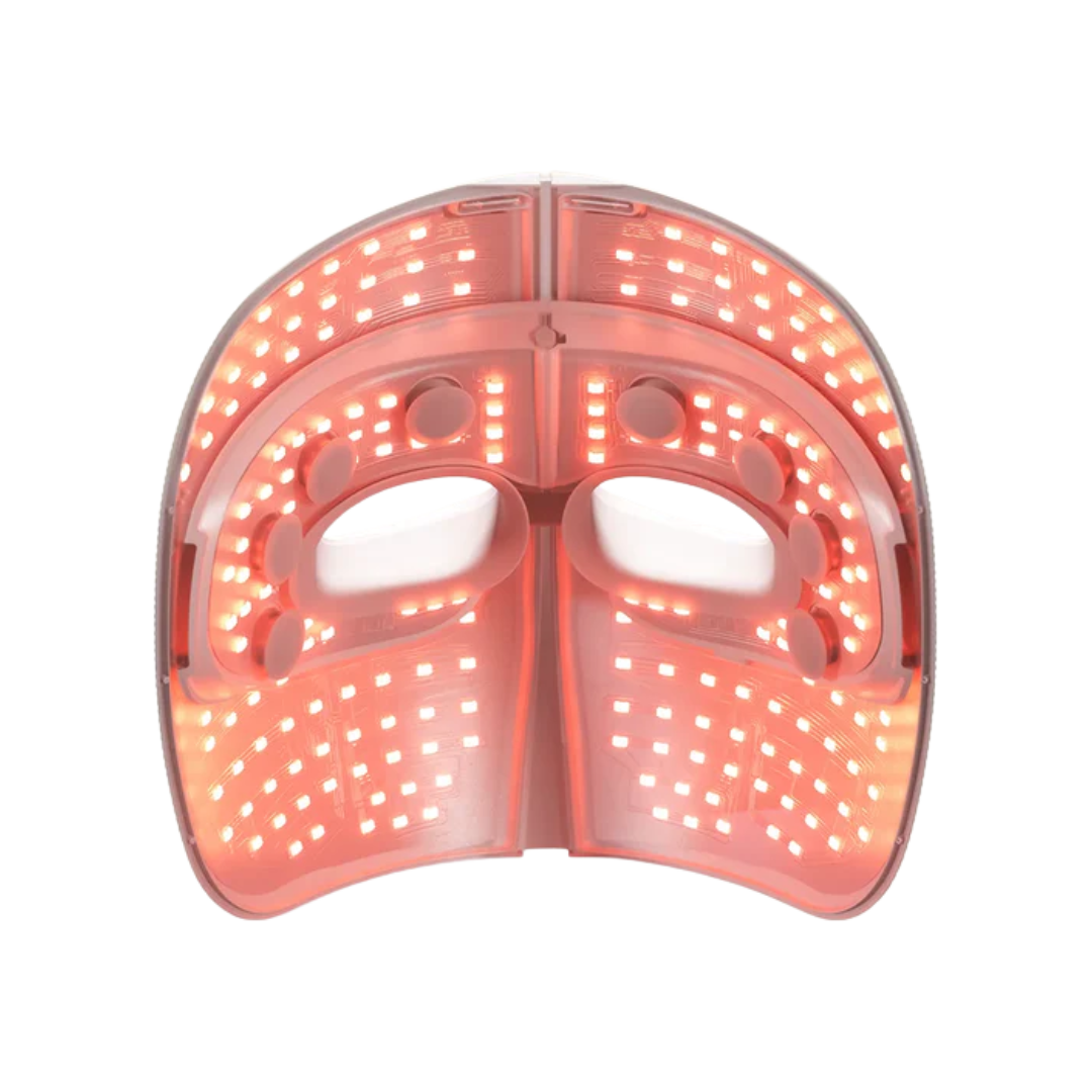 Red light therapy device on a white background