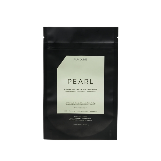 Black packaging with a light green label on a white background