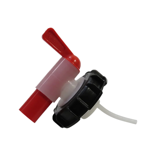 Red and black plastic valve 