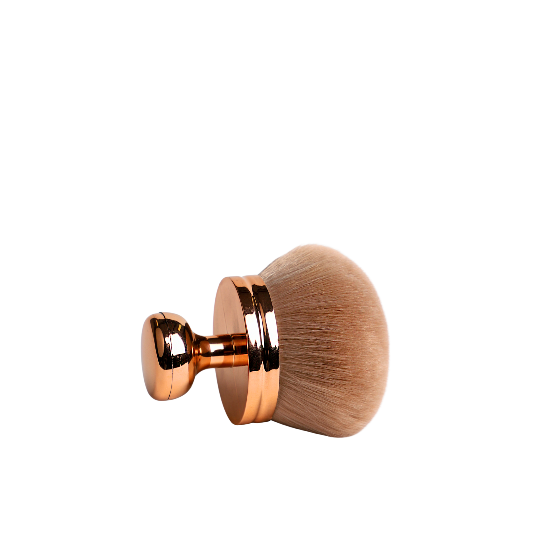 Makeup brush with rose gold handle 