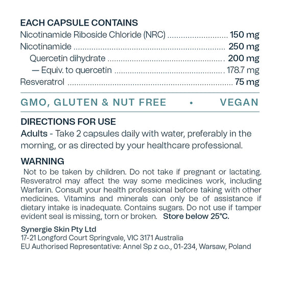 Product label with nutritional information and usage directions on a white background