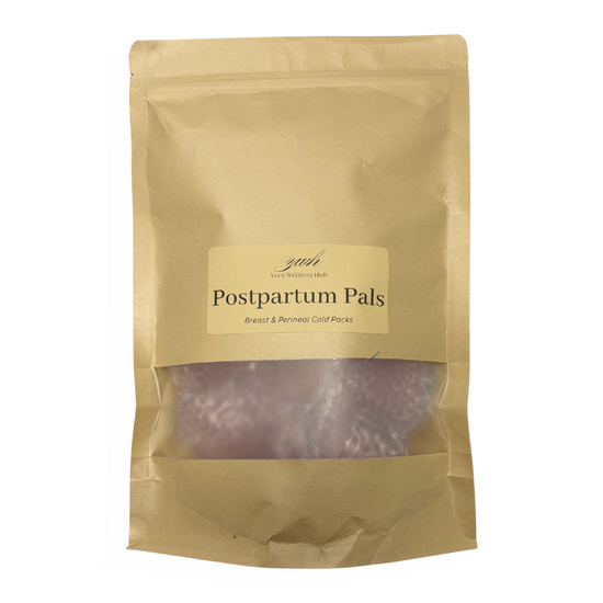 postpartum pals brown bag on a white background