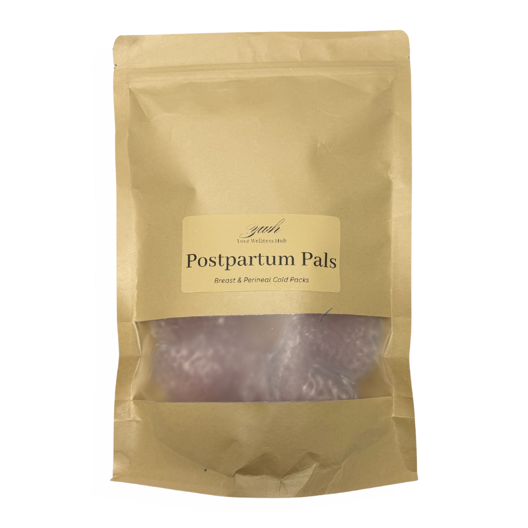 postpartum pals brown bag on a white background