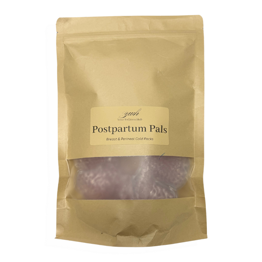 postpartum pals brown bag on a white background