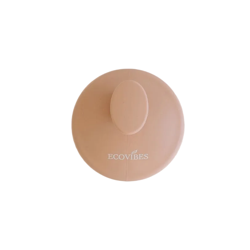 Beige lid with 'ECOVIBES' branding on a light gray background