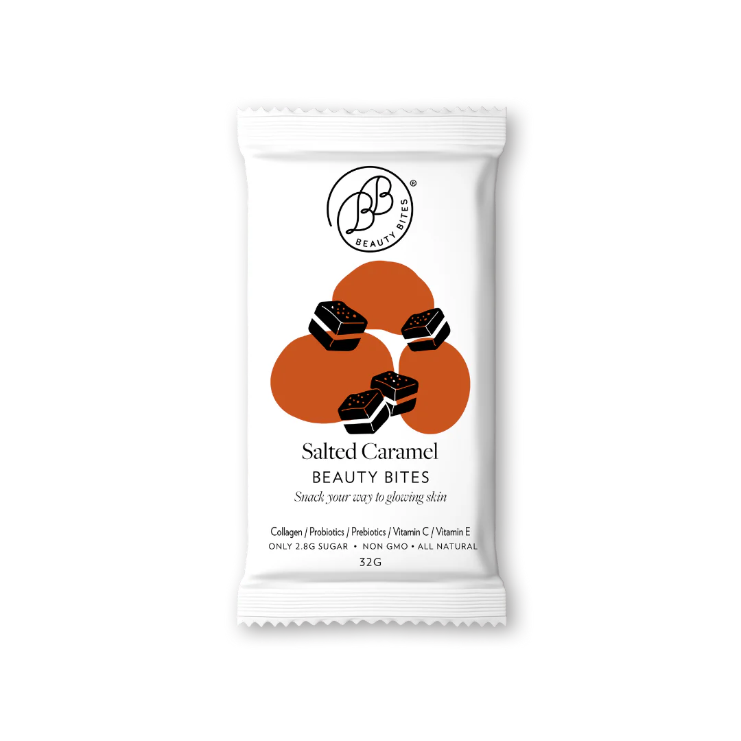 Packaging of salted caramel beauty bites