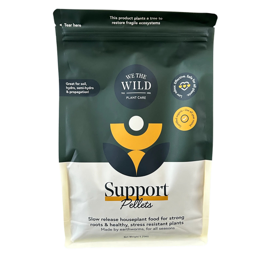 Support Pellets we the wild packaging with branding and product details