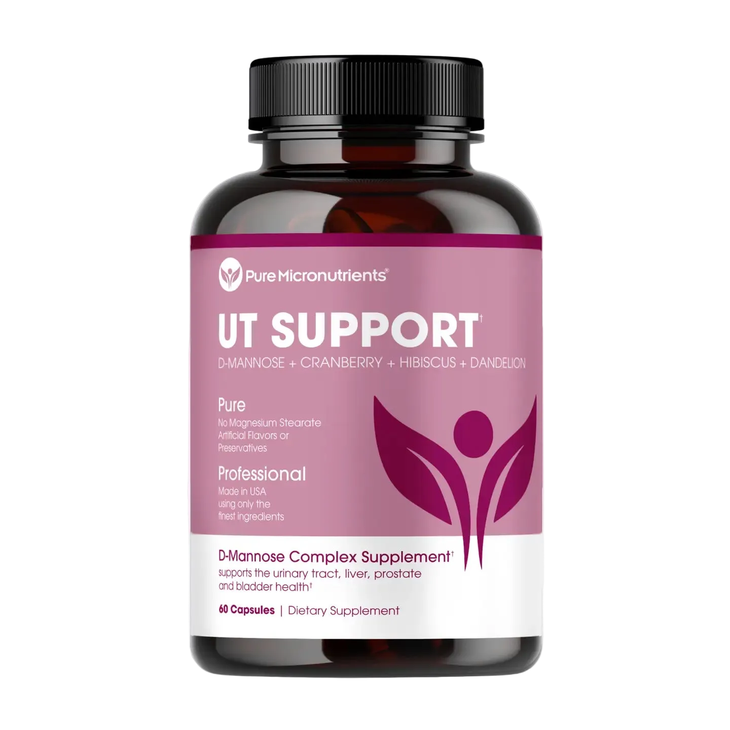 Supplement bottle labeled 'UT Support' by Pure Micronutrients
