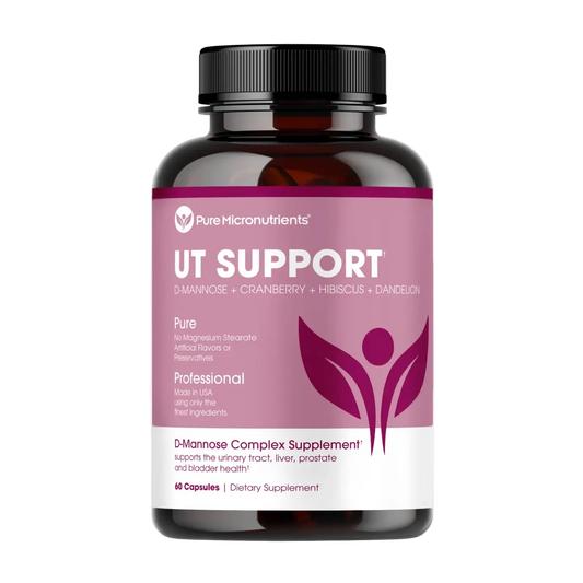 Supplement bottle labeled 'UT Support' by Pure Micronutrients