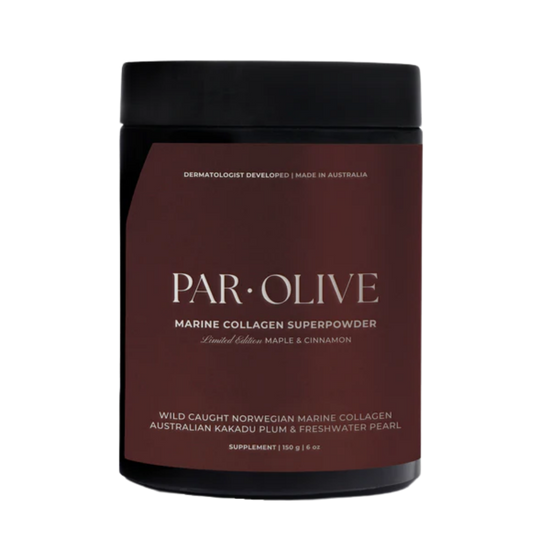 Jar of PAR OLIVE Marine Collagen Superpowder maple & cinnamon