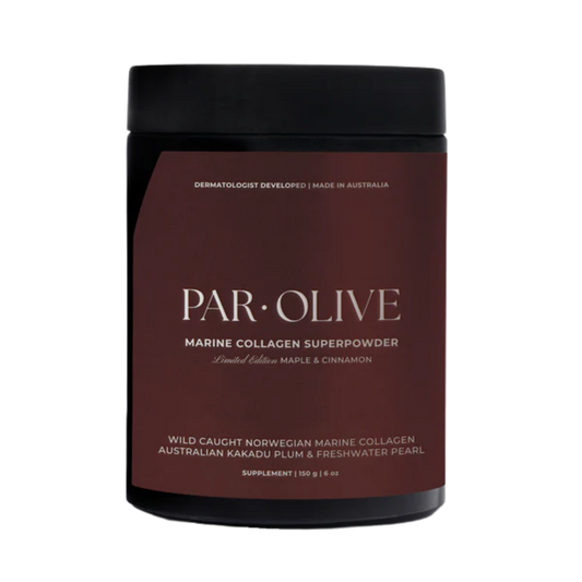 Jar of PAR OLIVE Marine Collagen Superpowder maple & cinnamon