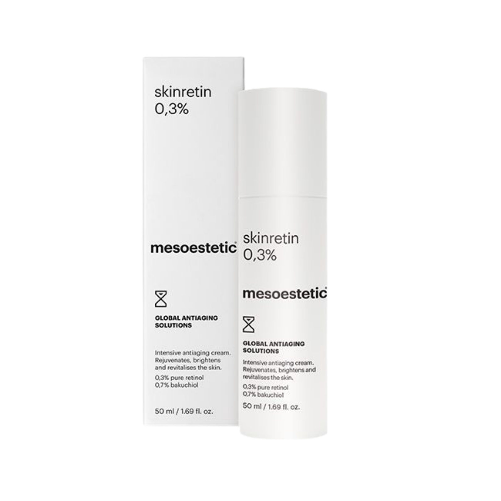 Mesoestetic skinretin 0.3% skincare product and packaging