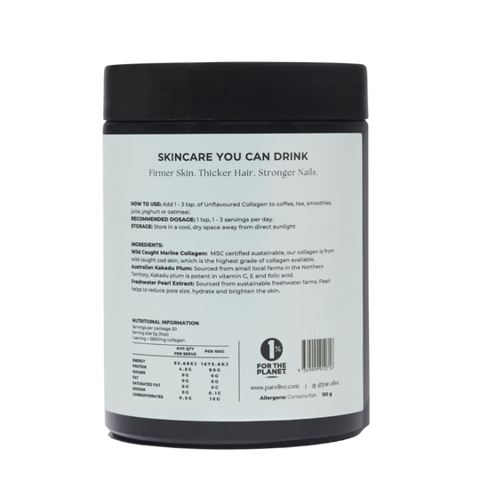 Back label of a supplement container with text and branding on a white background