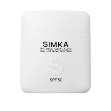 SIMKA invisible facial fluid SPF 50 packaging on a white background