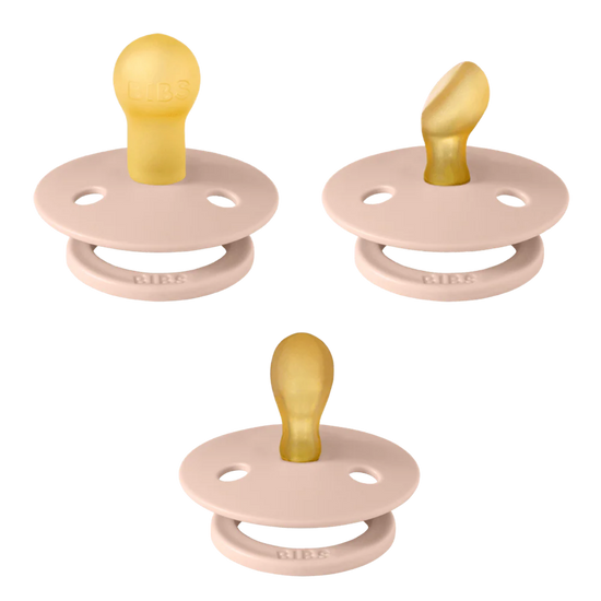 bibs three blush one of each pack baby pacifiers round , anatomical and symmetrical