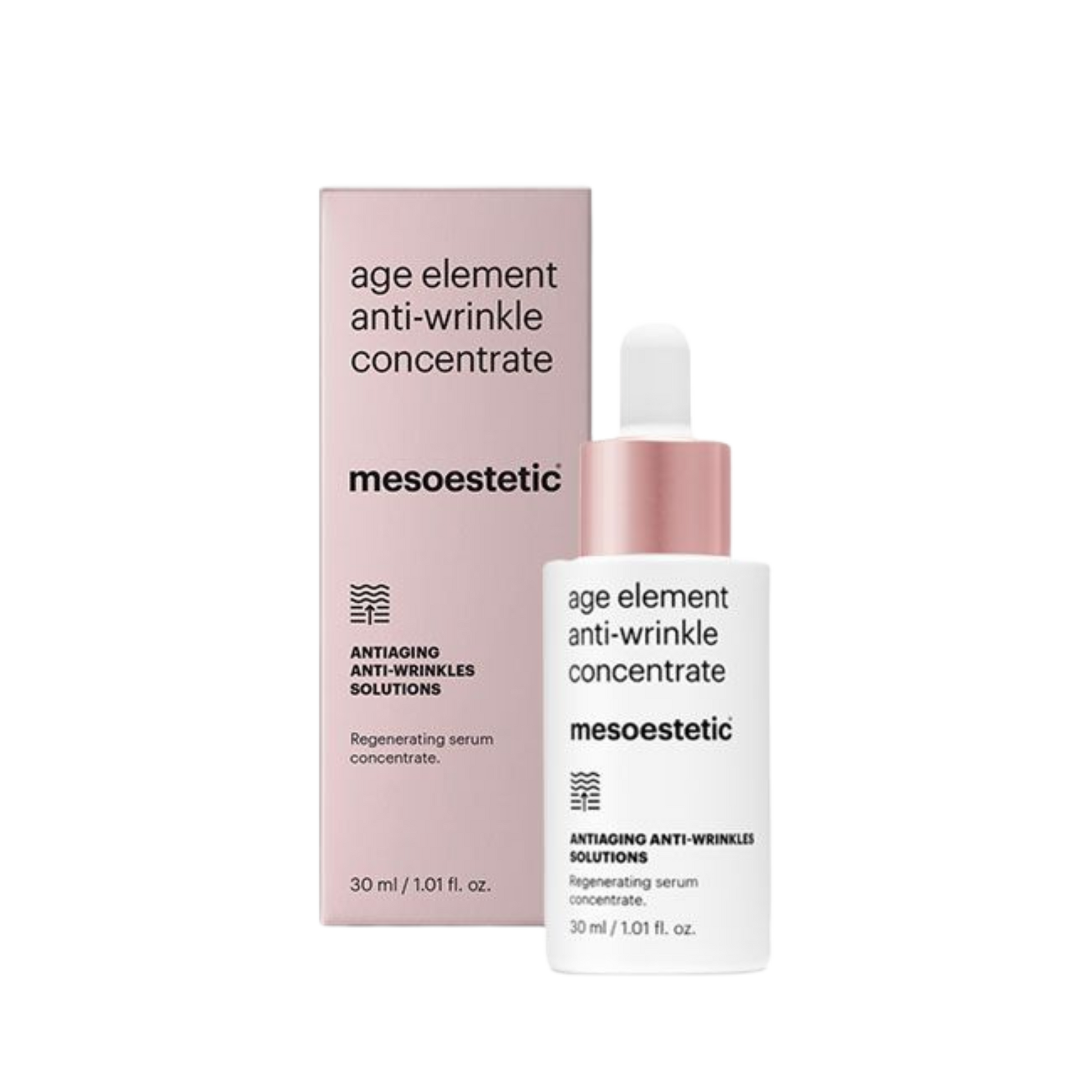 Mesoestetic age element anti-wrinkle concentrate serum bottle and packaging