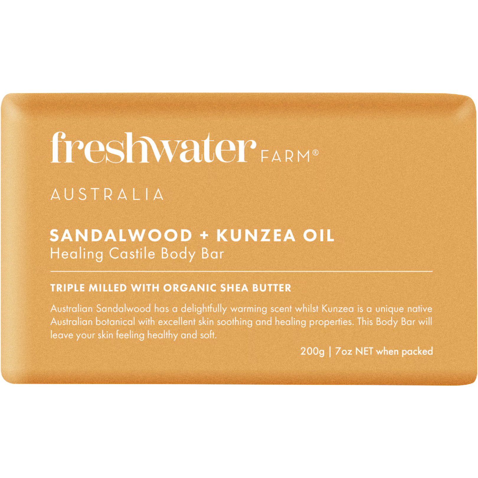 Sandalwood + Kunzea Oil Healing Castile Body Bar by Freshwater Farm