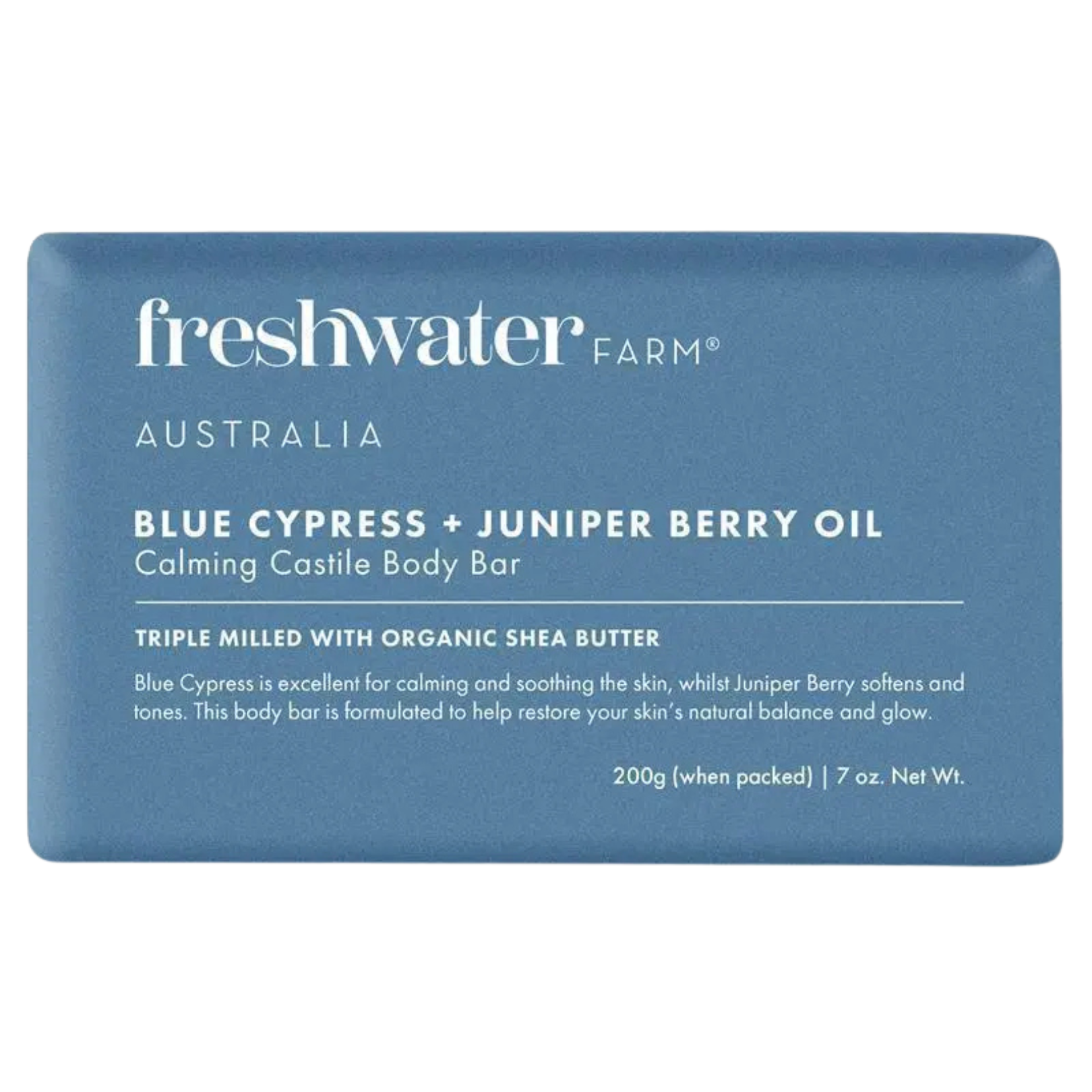Blue Cypress + Juniper Berry Oil body bar from Freshwater Farm