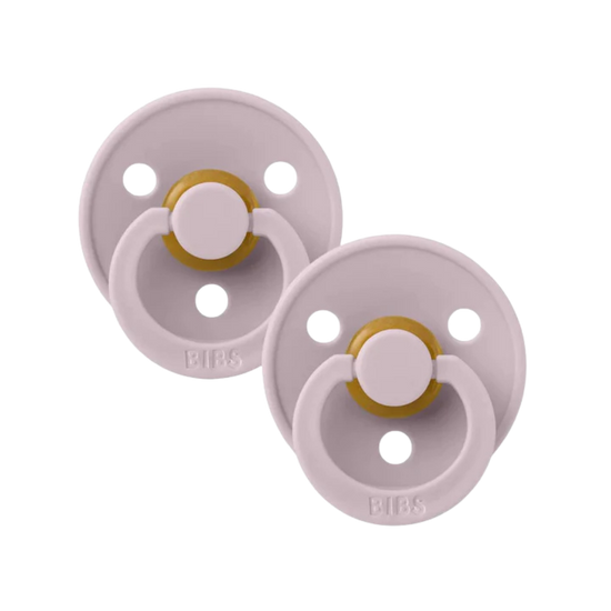 Two baby bibs dummies Dusky lilac.