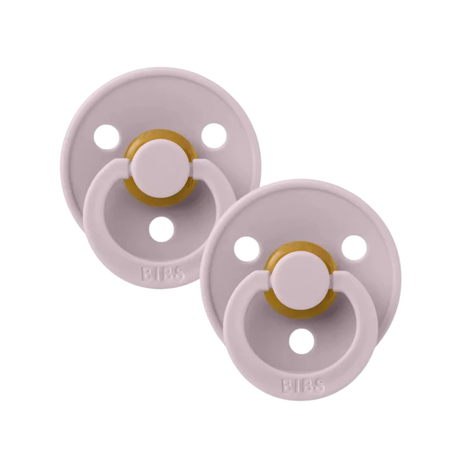 Two baby bibs dummies Dusky lilac.