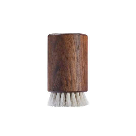 Wooden mens brush with white bristles 