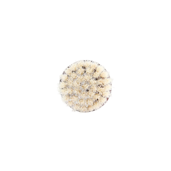 Round white mens face brush with black speckles