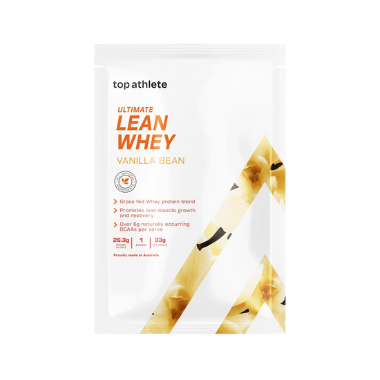 Top Athlete Ultimate Lean Whey protein package with vanilla bean flavor sample pack