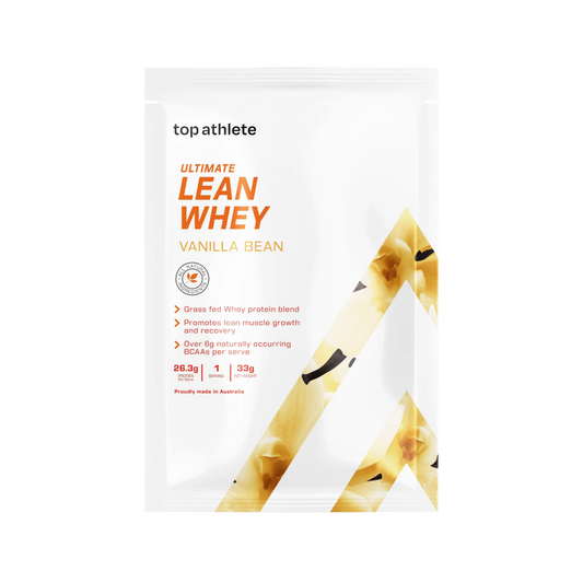 Top Athlete Ultimate Lean Whey protein package with vanilla bean flavor sample pack