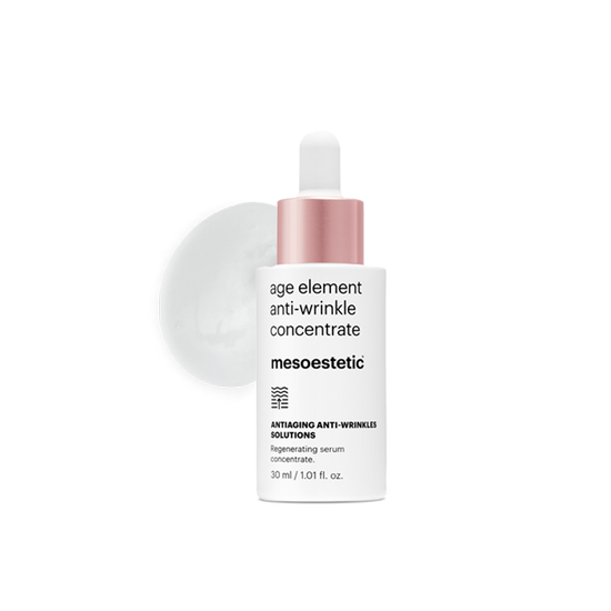 Mesoestetic age element anti-wrinkle concentrate bottle on a white background