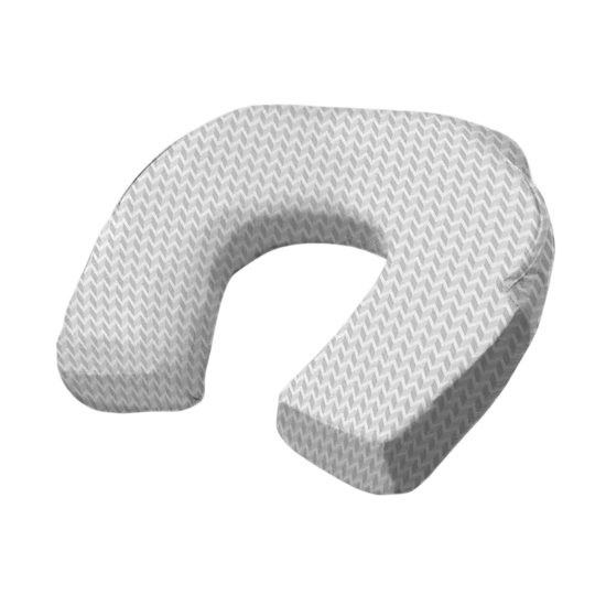 Grey and white neck breast feeding pillow