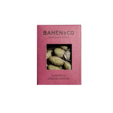 Almonds and organic matcha bahen and co chocolate